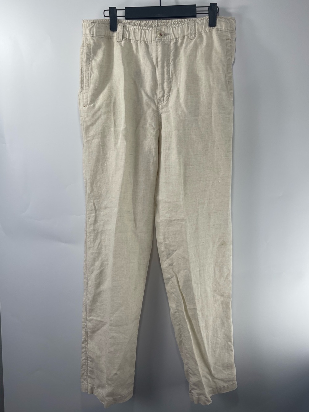 Tommy Bahama Relax Men’s Ivory Cream 100% Linen Drawstring Medium Pants - Picture 2 of 13